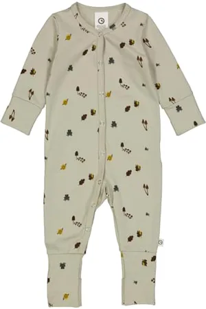 Müsli By Green Cotton Baby Boys Mini me Forest Bodysuit and Toddler Sleepers, Soft Green/Mustard/Bark, 56
