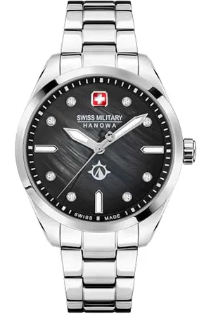 Swiss Military Hanowa Damen Analog Quarz Uhr mit Edelstahl Armband SMWLG2100803