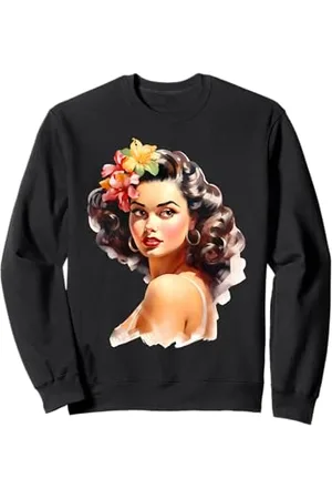 Urban Empyre Hübsches hawaiianisches Hula Pin-Up Girl Aquarell Sweatshirt