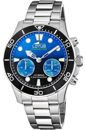 Lotus Herren-Armbanduhr Modell 18800/9 aus der Kollektion Connected, Gehäuse 44,5 mm, und Schwarz, mit Stahlarmband für Herren (44,5, ), 44,5, 44,5, 44.5
