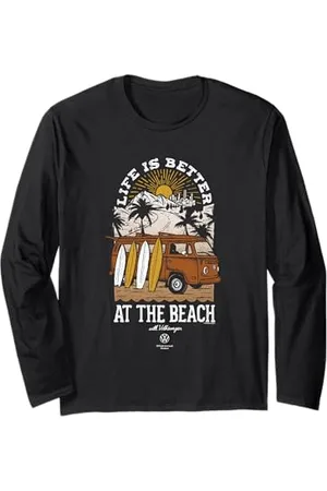 Volkswagen Typ 2 T2 Campervan Life Is Better At The Beach Langarmshirt