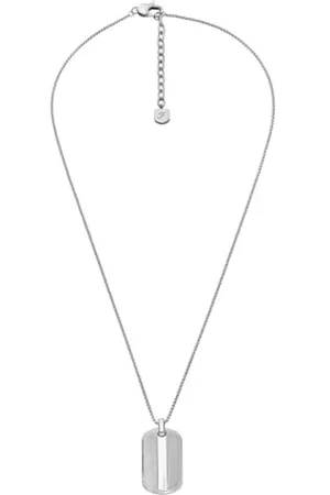 Fossil Knox Herren Silber-Ton Edelstahl Halskette, JF04882040
