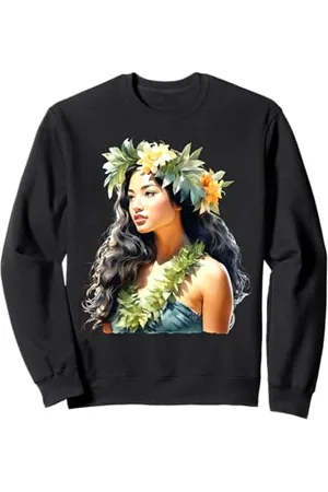 Urban Empyre Hawaiianisches Mädchen x Hula-Mädchen Aquarell Sweatshirt