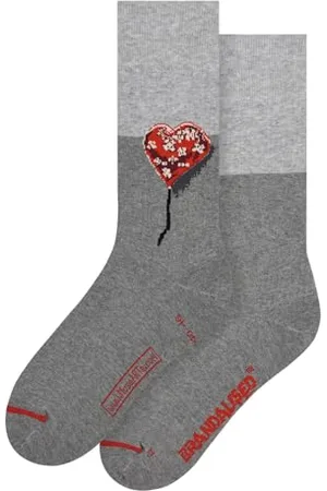 MuseARTa Socken aus Baumwolle mit dem Gemälde Bandage Heart des Künstlers Banksy Graffiti in der Größe 36-40, BL-BH-01-36-40