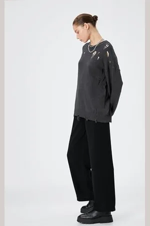 Koton Women Wide Leg Trousers Standard Waist