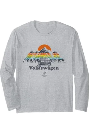 Volkswagen Campervan Color Stripe Mountains Langarmshirt
