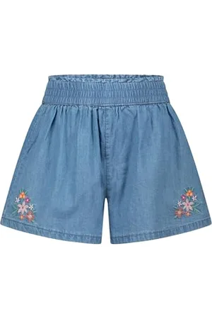 Salt & Pepper BY KIDS PARK Mädchen Weite Shorts mit Blumen Stickerei Jeans, , 134 cm