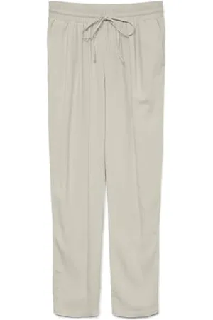 VERO MODA Damen Legere Leinen Stoffhose Casual Schlupfhose Lockere Ankle Pants, Farben: , Größe:XXL