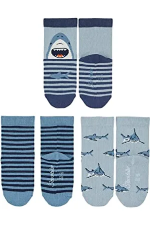 Sterntaler Baby-Jungen 3er-Pack Haie/Ringel Söckchen, , 18