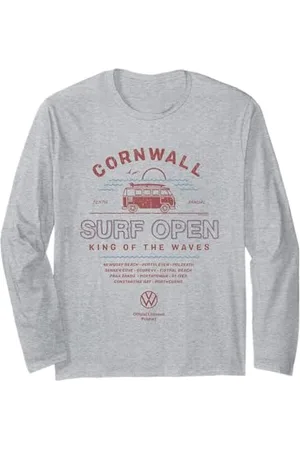 Volkswagen Campervan Cornwall Surf Open König der Wellen Langarmshirt