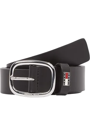Tommy Hilfiger Damen Gürtel Oval Ledergürtel, (Black), 85 cm