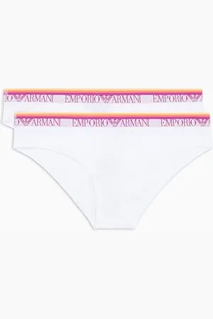 Emporio Armani Damen 2er-Pack Slip, Weiß/Weiß, M, Weiß/Weiß, 38