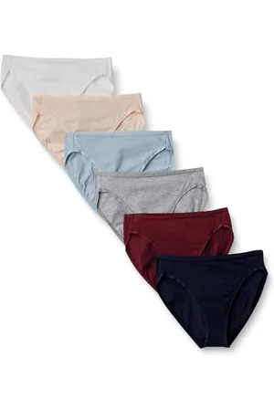 Amazon Damen Slip aus Baumwolle mit hohem Beinschnitt (in Übergröße erhältlich), 6er-Pack, , 46