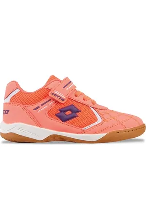 Lotto SOCCERA K Unisex Kids Sneaker, FR.Coral/Purple, 33 EU