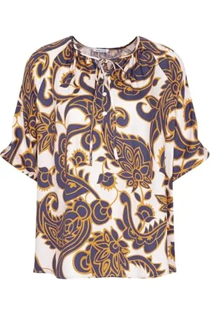 Seidensticker Damen Bluse - Shirtbluse - Regular Fit - Bügelleicht - Rundhalsausschnitt - Bluse mit Schnürung - Kurzarm