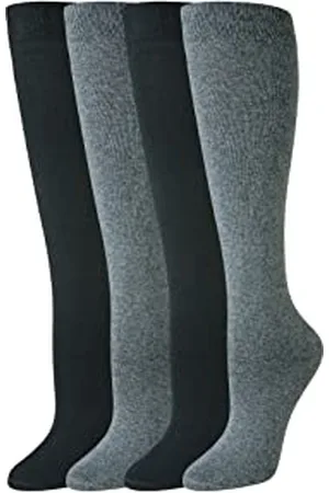 Amazon Damen Bequeme Kniestrümpfe Aus Baumwolle, Lässiger Stil, 4 Paar, , 36-39.5