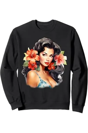 Urban Empyre Hübsches hawaiianisches Hula Pin-Up Girl Aquarell Sweatshirt