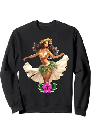 Urban Empyre Hübsches hawaiianisches Hula Pin-Up Girl Aquarell Sweatshirt