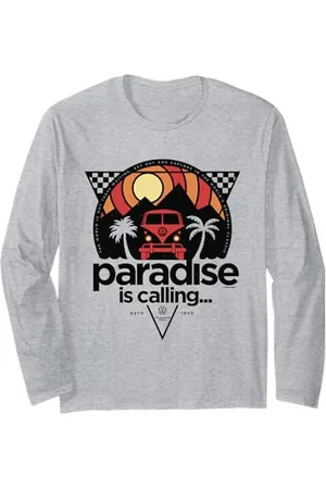 Volkswagen Typ 2 Campervan Paradise Is Calling Holiday Langarmshirt