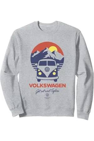 Volkswagen Typ 2 Campervan Get Out And Explore Mountains Sweatshirt