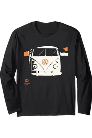 Volkswagen Typ 2 Camper Weiß Orange Duotone Art Langarmshirt