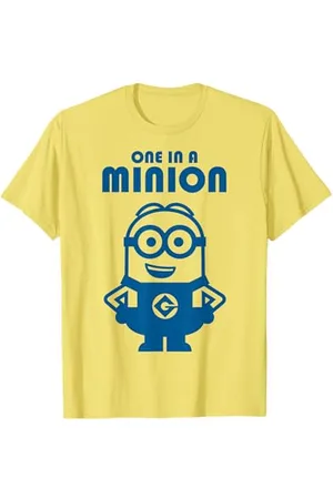 Minions One In A Minion Solid Blue Print T-Shirt