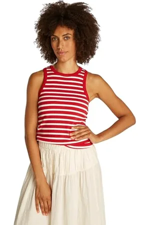 Tommy Hilfiger Damen 5X2 Rib Tank TOP NS Slim WW0WW38635 Tanktop, gerippt, 12,7 x 5,1 cm, , L