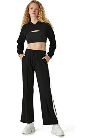 Koton Damen Loose Leg seitlichen Streifen Hose, , XL