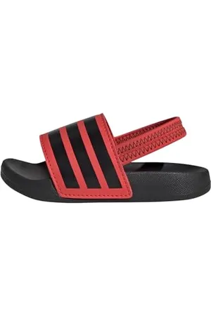 adidas Unisex Baby Adilette ESTRAP Slides Infants RUTSCHEN, Bright red/core Black/core Black
