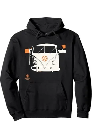 Volkswagen Typ 2 Camper Weiß Orange Duotone Art Pullover Hoodie