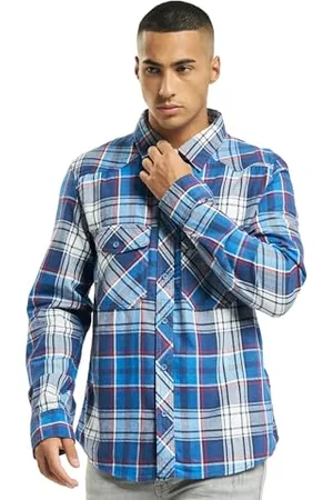 Brandit Check Shirt Long Sleeve, Farbe: Navy, Größe: M