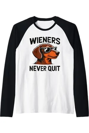 Funny Dog Lover Apparel Wieners Never Quit Dackel Hund Sonnenbrille Lustig Wortspiel Raglan
