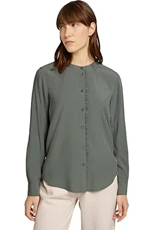 TOM TAILOR Damen 1028873 Feminine Bluse, 15594-Dusty Mid Olive, 40