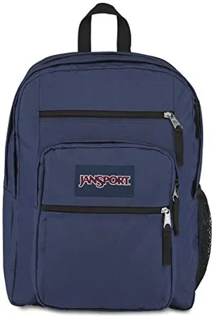 JanSport Big Laptop Rucksack Navy - Computertasche mit 2 Fächern, ergonomische Schultergurte, 15 Zoll Laptophülle, Zuggriff - Buchrucksack