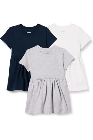 Amazon Mädchen Kurzärmeliges Jersey-Kleid, 3er-Pack, , 10 Jahre