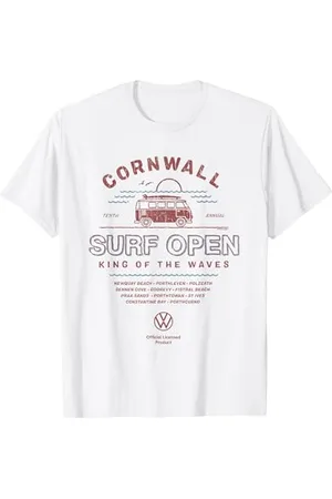 Volkswagen Campervan Cornwall Surf Open König der Wellen T-Shirt