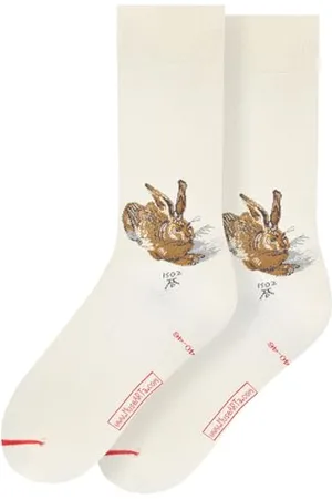 MuseARTa Socken aus Baumwolle mit dem Gemälde Young Hare des Künstlers Albrecht Dürer in der Größe 40-46, AD-YH-06-40-46