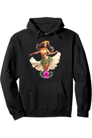 Urban Empyre Hübsches hawaiianisches Hula Pin-Up Girl Aquarell Pullover Hoodie