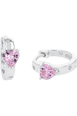 Amor Creolen 925 Sterling Silber Mädchen Kinder Ohrschmuck, mit Zirkonia synth., 1 cm, Herz, Kommt in Schmuck Geschenk Box