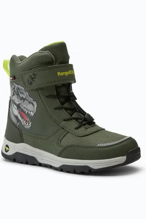 KangaROOS K-MJ Edison EV RTX SL Schneestiefel, Olive/limetta Dino, 27 EU