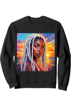 Steampunk Cool Vintage Creations Fantasy Girl Dreads Sonnenuntergang Sweatshirt