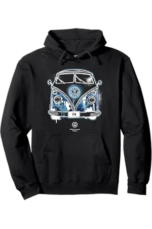 Volkswagen Typ 2 Campervan Blue Graffiti Pullover Hoodie
