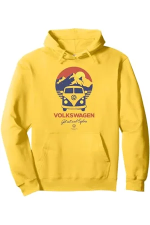 Volkswagen Typ 2 Campervan Get Out And Explore Mountains Pullover Hoodie