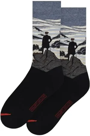 MuseARTa Socken aus Baumwolle mit dem Gemälde Wanderer above the Sea of Fog/Der Wanderer über dem Nebelmeer des Künstlers Caspar David Friedrich in der Größe 40-46, CF-WS-08-KH-40-46