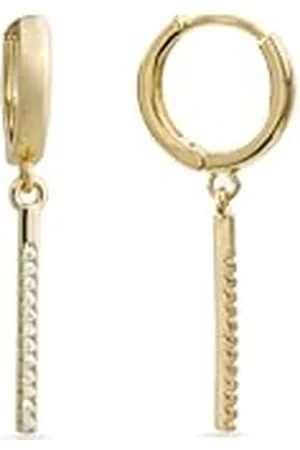Luxenter Remin Ohrringe mit glänzendem Zirkoniastein mit 18 Karat Gelbgold, Pequeños, Metall, Zirkonia
