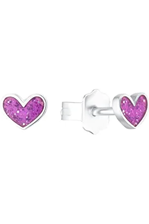 Prinzessin Lillifee Ohrstecker 925 Sterling Silber Mädchen Kinder Ohrschmuck, 0,4 cm, Silber, Herz, Kommt in Schmuck Geschenk Box, 2036441