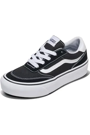 Vans Damen Brooklyn Ls Platform Sneaker, Veloursleder-Leinwand schwarz weiß, 42 EU