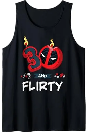 Marvel Deadpool 30th Birthday Party "30 and Flirty" Funny Tank Top