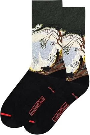 MuseARTa Socken aus Baumwolle mit dem Gemälde Chalk Cliff on Ruegen des Künstlers Caspar David Friedrich in der Größe 36-40, CF-CR-01-36-40