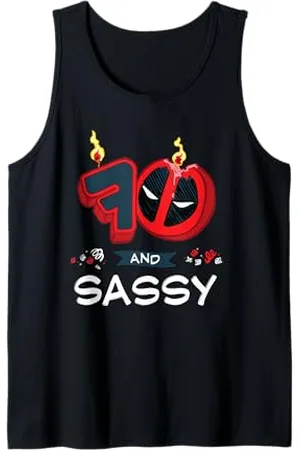 Marvel Deadpool 70th Birthday Party "70 and Sassy" Funny Tank Top
